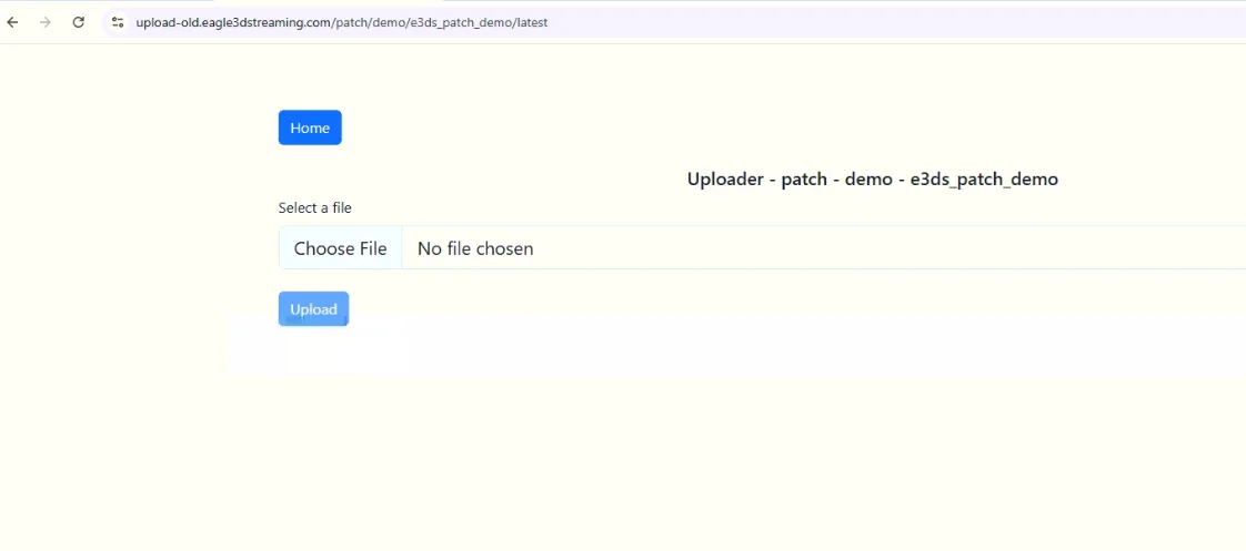 The patch upload page