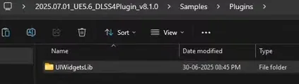 Copying the DLSS widget plugin