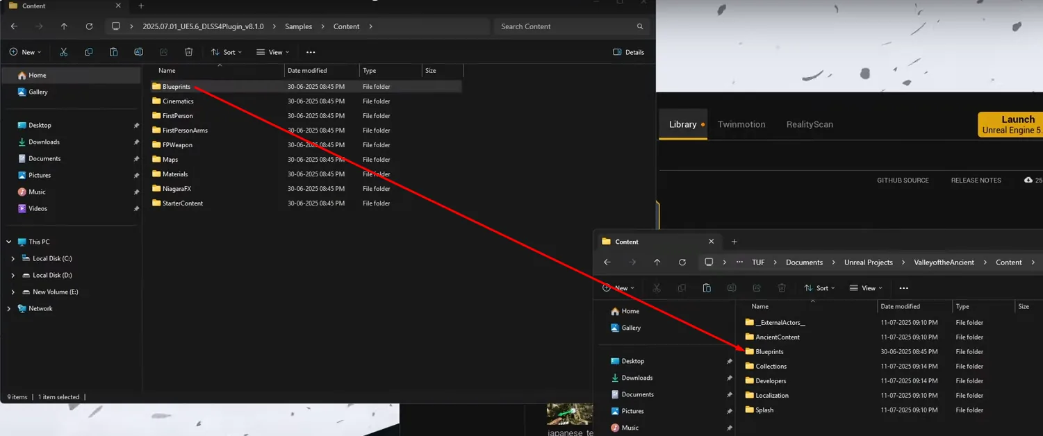 Cloning the sample Blueprint folder
