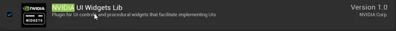 Enabling the NVIDIA UI Widgets Lib plugin