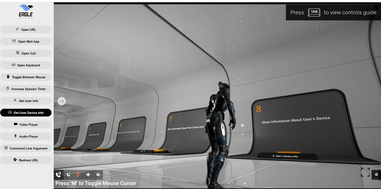 The demo displaying information returned from the app