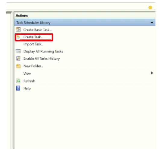 Creating a task in Windows Task Scheduler