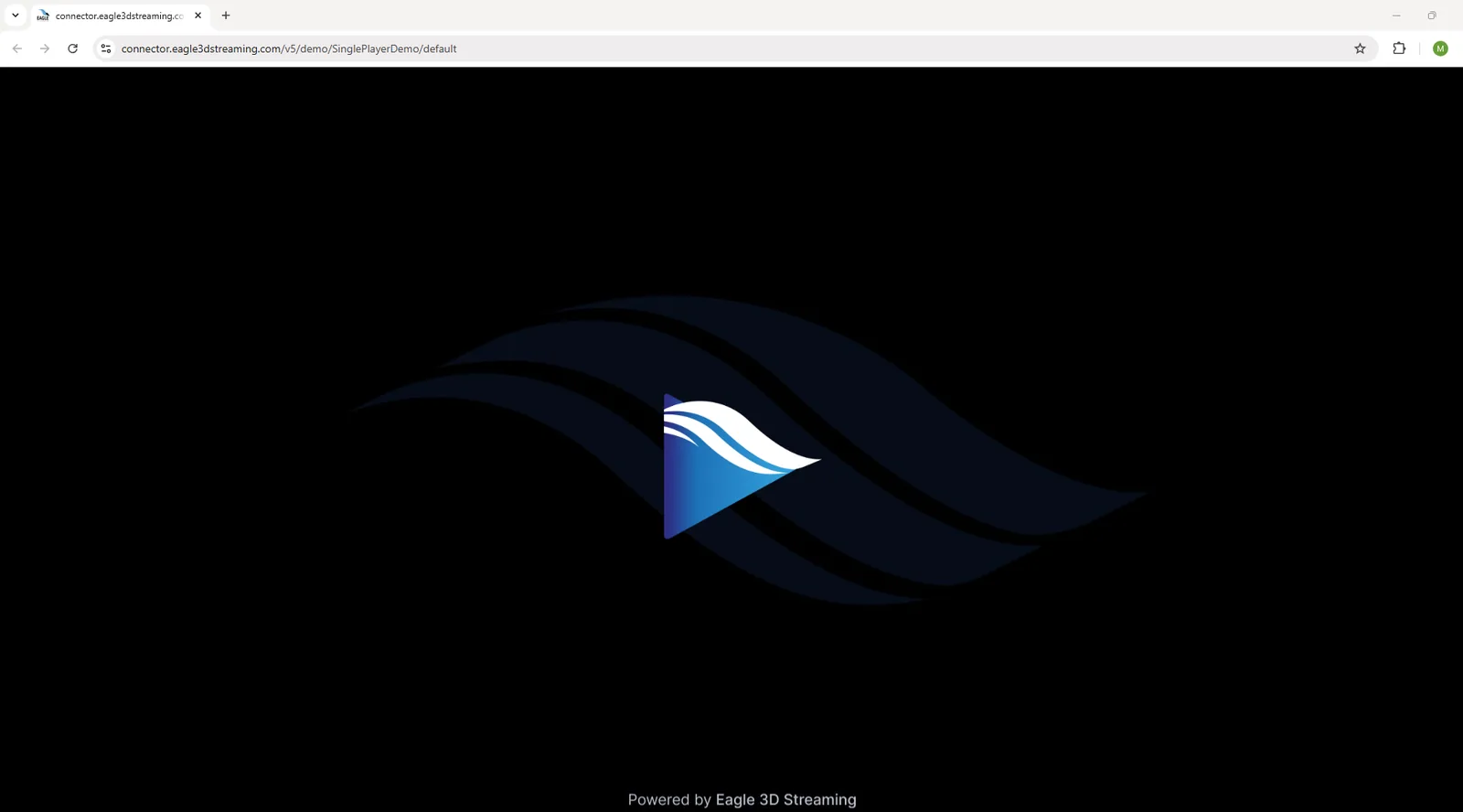 The play button before the stream starts