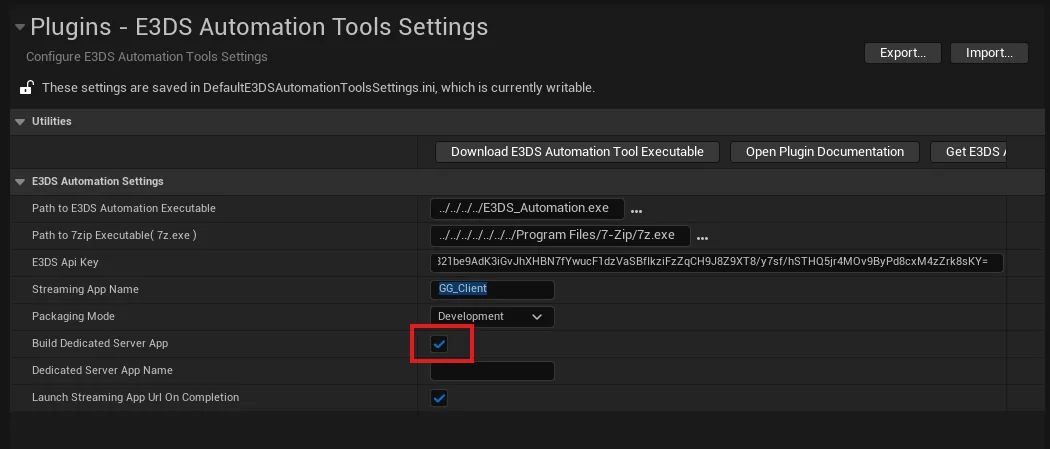 The Build Dedicated Server App option enabled in project settings