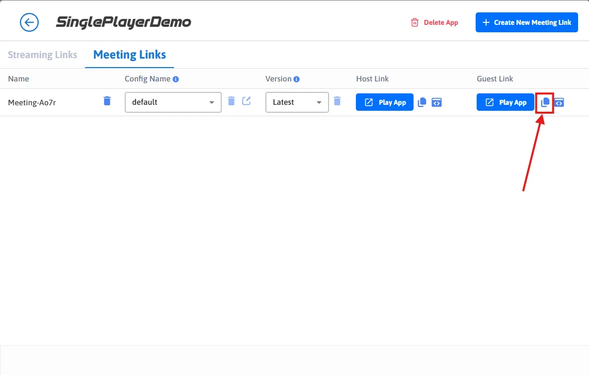 Copying the guest link to share