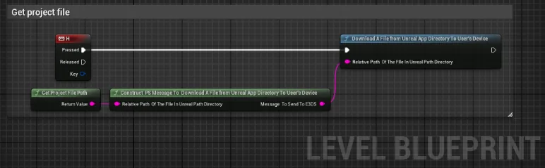 Blueprint wiring for downloading a file to the viewer