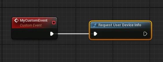 The Request User Device Info node in a Blueprint