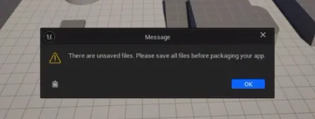 The popup warning about unsaved changes