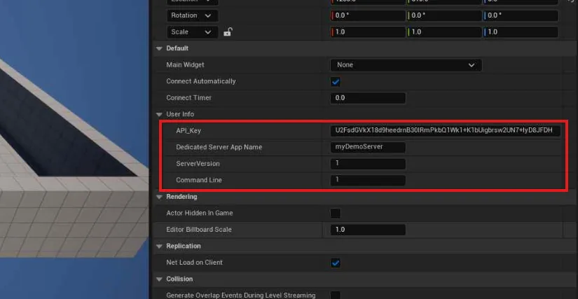 Checking the placed actor's configuration in the level